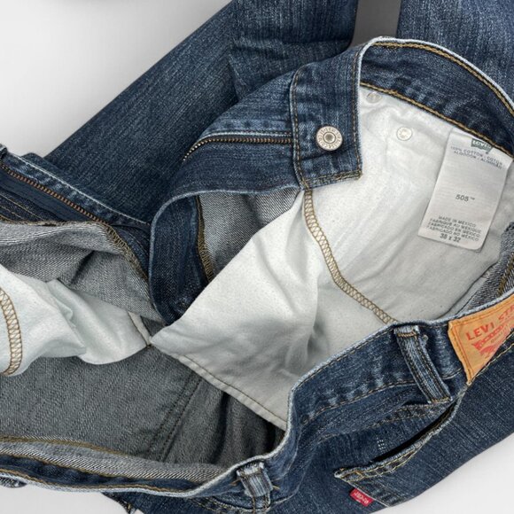 Levi's 505 Men's Blue Denim Jeans Size 38x29 Regular Fit Straight Leg Vintage - Picture 10 of 12